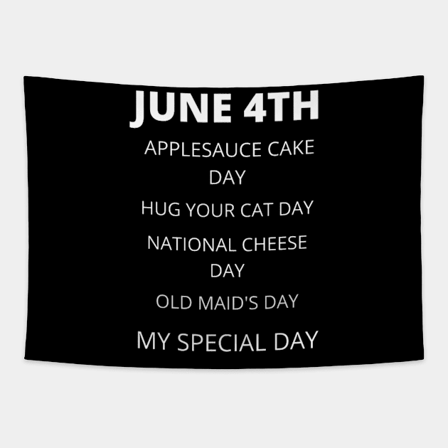 June 4th birthday, special day and the other holidays of the day. Tapestry by Edwardtiptonart