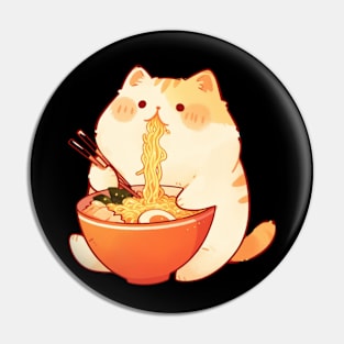 Slurping Purring Noodles Pin