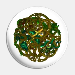 Celtic Knot with Dragons Pin