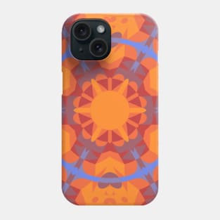 Retro Mandala Flower Orange and Blue Phone Case