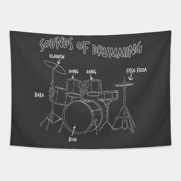 Drummer Gift Sound Of Drumming Tapestry by Linco