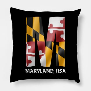 MARYLAND STATE FLAG AND MARYLAND M DESIGN Pillow