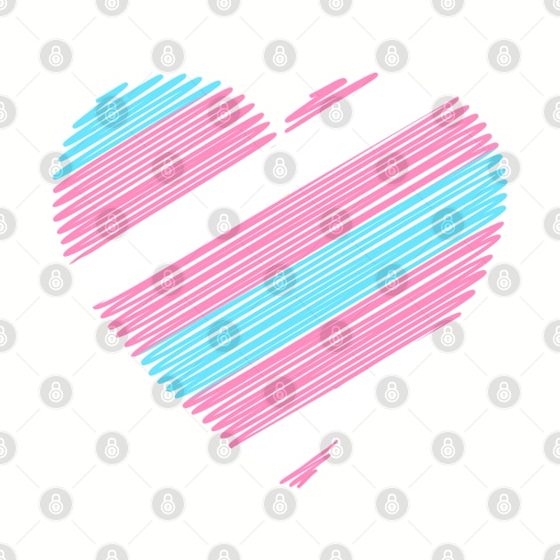 Transexual flag heart by MarcyRangel