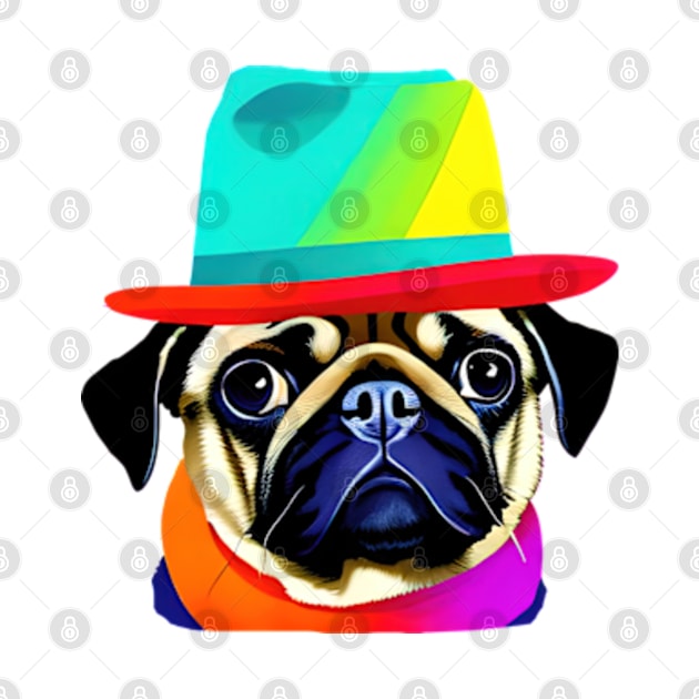 pug with hat by IDesign23