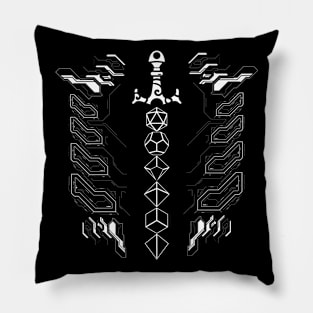 Dice Sword Futuristic Minimal Lines Tabletop RPG Pillow