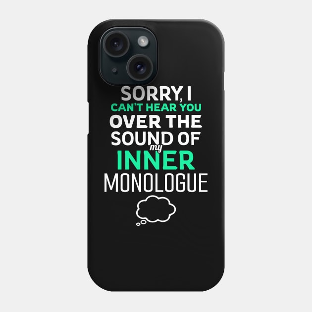 Inner Monologue Humor for Introverts and Writers Phone Case by BoundlessWorks