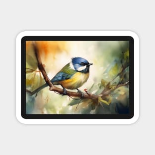 Watercolour bird on a branch Magnet