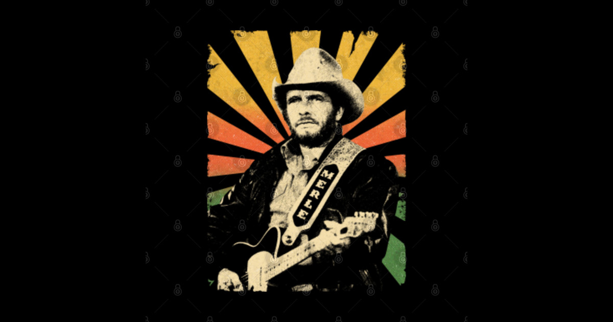 Merle Haggard- Vintage Look Design - Fan Art - Vintage Look - Sticker