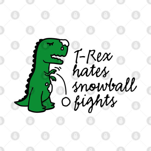 T-Rex hates snowball fights winter sports snow by LaundryFactory