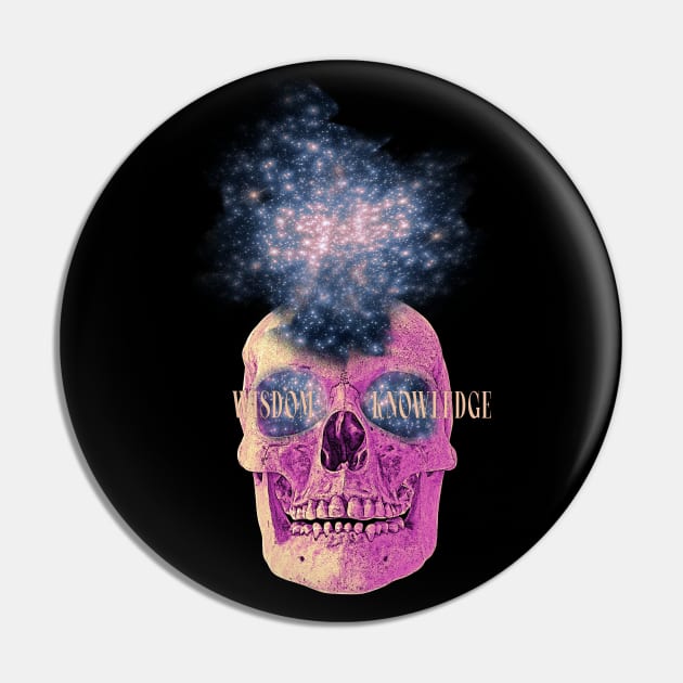 Vaporwave Galaxy Skull Pin by GasparArts