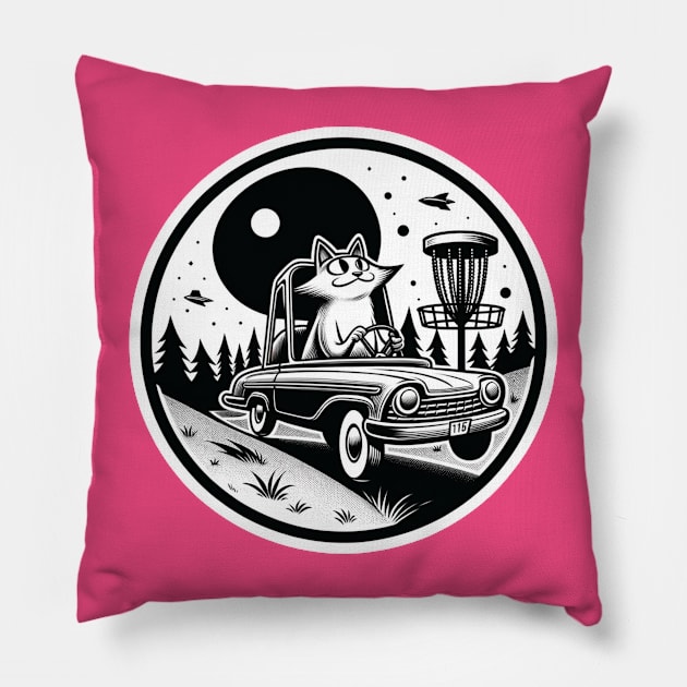 Fur-ocious Driver Disc Golf T-Shirt – Toonces Takes the Course Pillow by HumorbyBrian