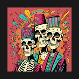 3 skeletons with fez T-Shirt