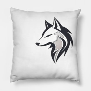 Frost Moon Wolf Shadow Pillow