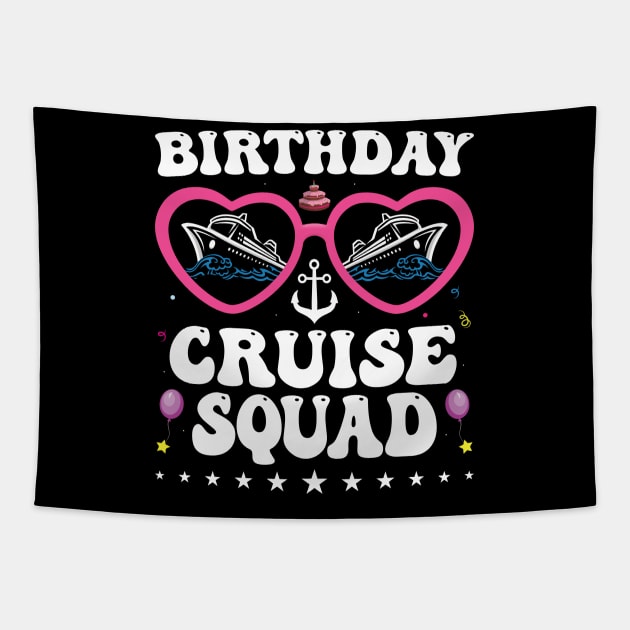 Birthday Cruise Squad Birthday Party Tee Cruise Squad 2024 Tapestry by Sowrav