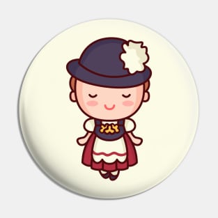 Cute German Beer Maiden Pin