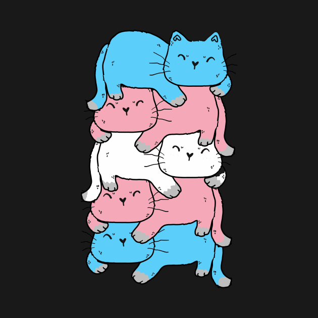 Transgender Pride Cat LGBT Trans Flag Cute Cats Pile Gifts by Dianeursusla Clothes