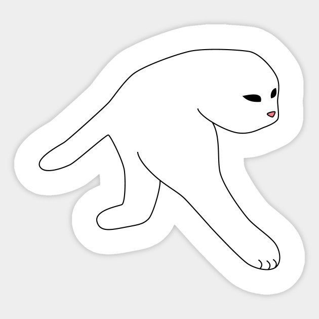 Walking Cat Meme Cat Autocollant Teepublic Fr