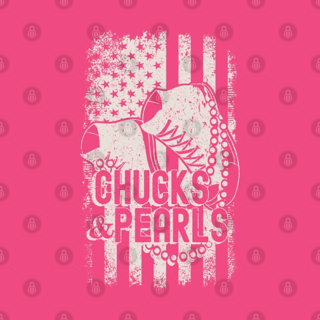 Vintage Chucks and Pearls American Flag by Etopix