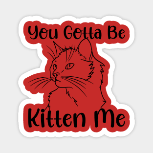 You Gotta Be Kitten Me Cat Cute White cat Pet Owner for women and men Magnet