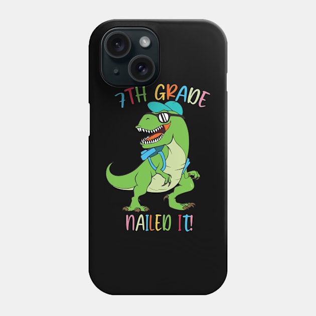 Dinosaur 7TH GRADE Nailed It Graduation Kids Phone Case by sevalyilmazardal