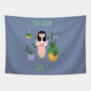 You grow, girl! v1 - Plant lady Tapestry