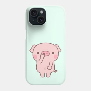 Cute Bored Piggy Digging Nose Phone Case