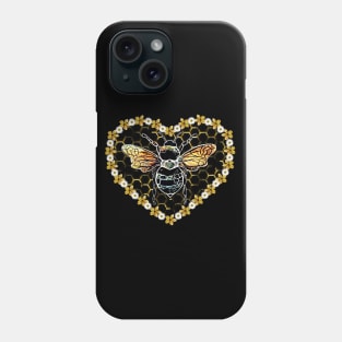 Sweet, heart, Bee and Flowers, Save the bees, Honey, Hive, Watercolour Phone Case