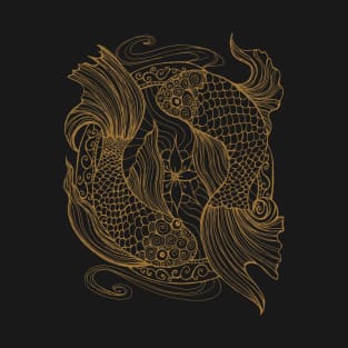 Two Koi Fish in a Mandala T-Shirt