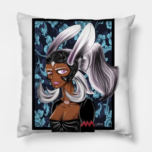 usagi fran the bunny warrior lady in pattern Pillow