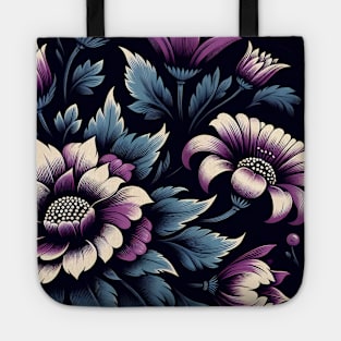 Violet Floral Illustration Tote