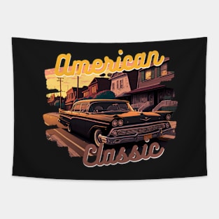 American Classic Car Inspired by the Ford_Galaxie Tapestry