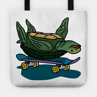 Skateboarding Turtle Upside Down Tote