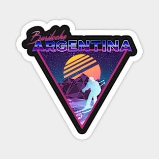 Retro Vaporwave Ski Mountain | Bariloche Argentina | Shirts, Stickers, and More! Magnet