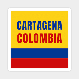 Cartagena City in Colombian Flag Colors Magnet