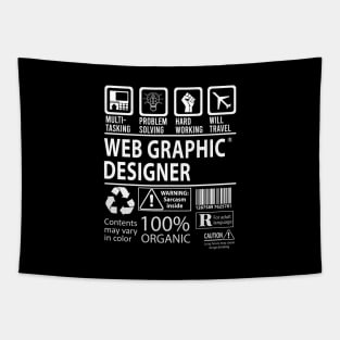 Web Graphic Designer T Shirt - MultiTasking Certified Job Gift Item Tee Tapestry