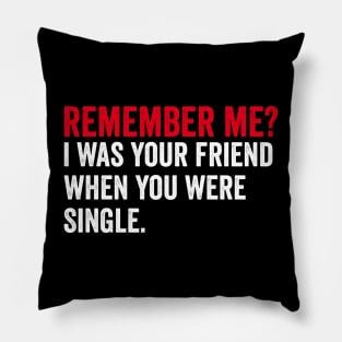 Remember me? I was your friend when you were single. Pillow