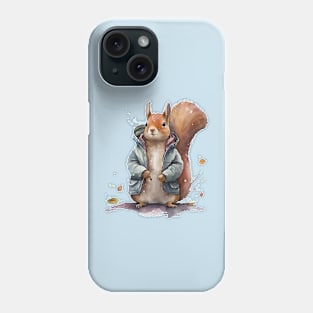 Squirrel Lovers watercolor wearing jacket Phone Case