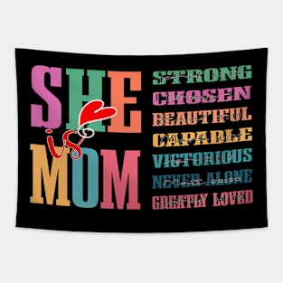 She Is Mom Mother Blessed Mom Mother'S Day Tapestry