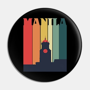 Manila City Hall Retro Rainbow Colors Pin