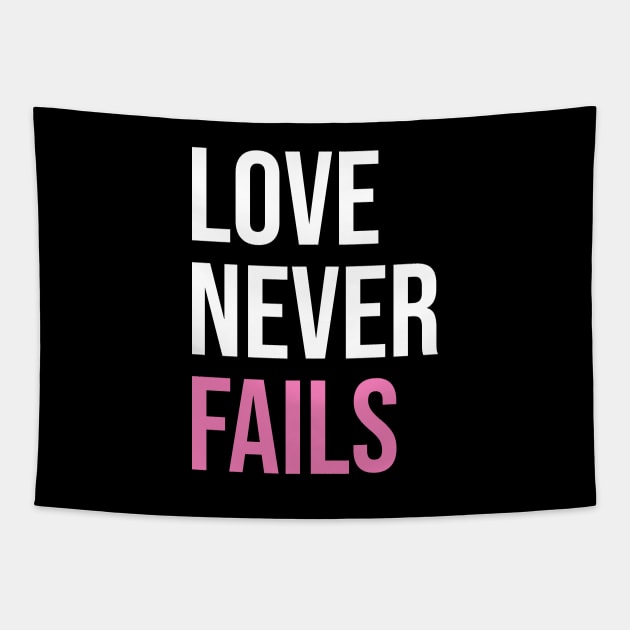 'Love Never Fails' Awesome Family Love Gift Tapestry by ourwackyhome