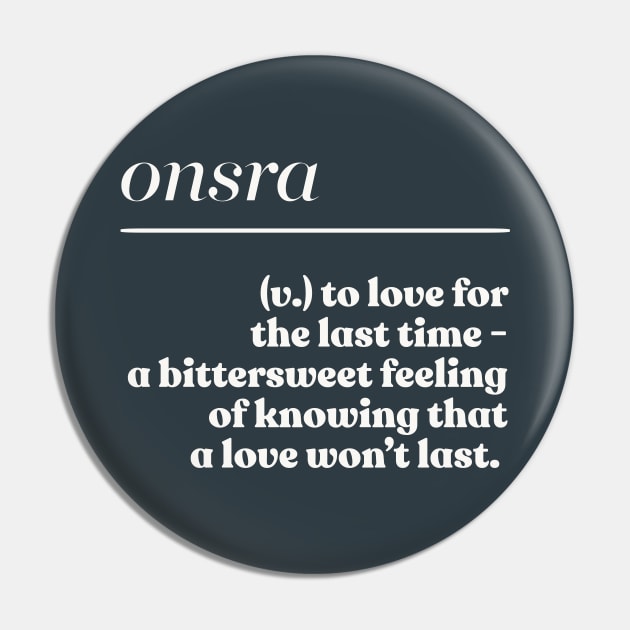 Onsra / Etymology Lover Typography Design Pin by DankFutura