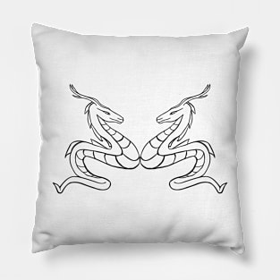 Double Dragons Outline Pillow