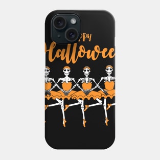 Happy Halloween Dancing Ballet Skeleton Ballerina Phone Case