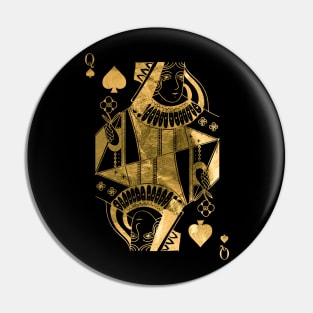 Queen Pikes - Golden playing cards Pin