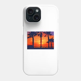 Sunset Behind The Palm Tree Phone Case