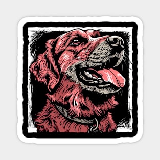 Retro Art Golden Retriever Dog Lover Magnet