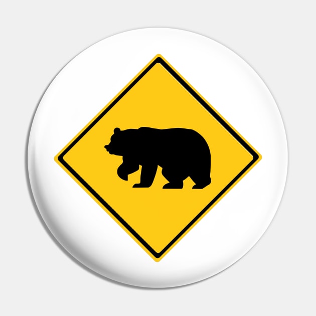 Bear Warning Sign Pin by DiegoCarvalho