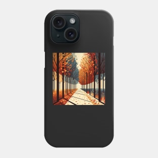 Pathway to Autumn: A Seasonal Journey Phone Case