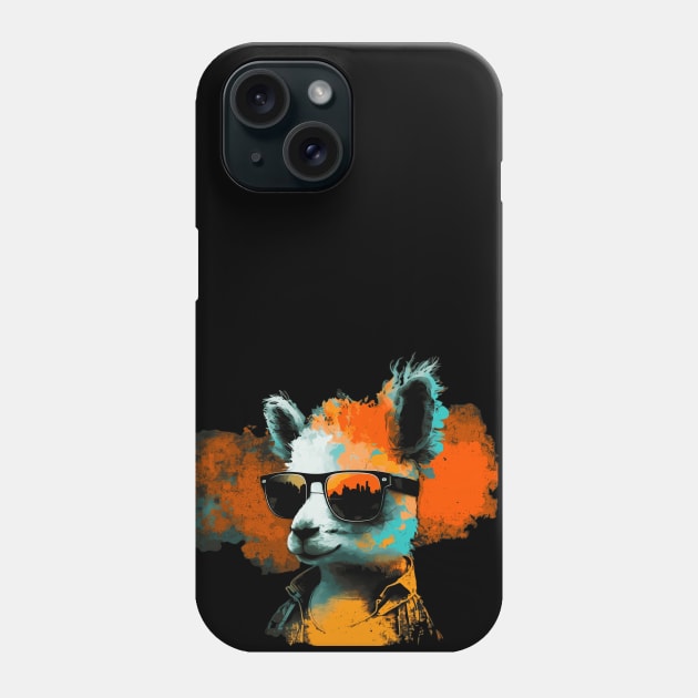 Summery DJ llama/alpaca with sunglasses in a cool style Phone Case by MLArtifex