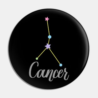 Cancer Zodiac Constellation in Pastels - Black Pin